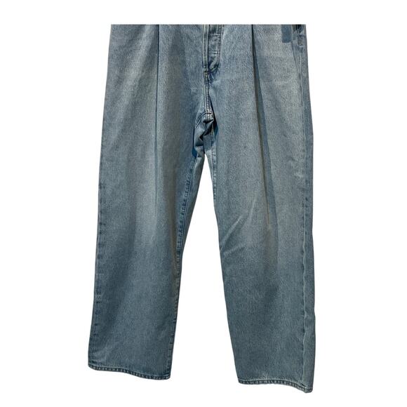 AGOLDE WOMENS 29 FOLDED WAISTBAND HIGH RISE ANKLE WIDE JEANS SIDELINE BLUE NEW - Picture 8 of 15